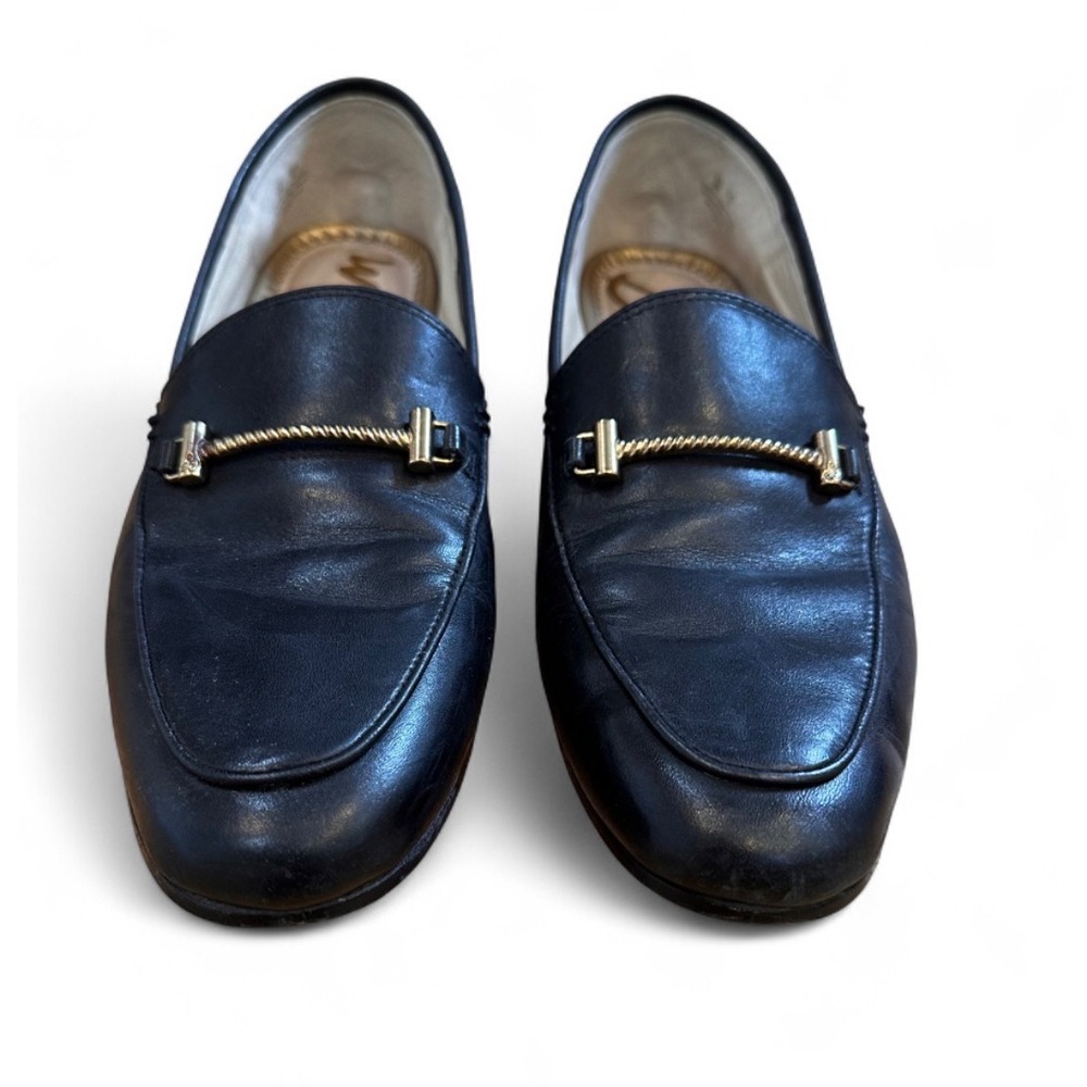 Sam Edelman Lior Black Leather Bit Loafers Gold Hardware Flats Womens 8M - Picture 2 of 8